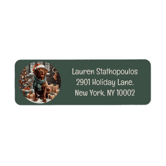 クリスマスチョコレートラブラドールレトリエバードッグ ラベル (正面)