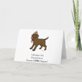 クリスマスチョコレートラブラドール子犬の漫画 シーズンカード (裏面)