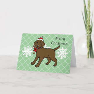 クリスマスチョコレートラブラドール子犬の漫画 シーズンカード