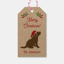 クリスマスチョコレートラブラドール子犬シルエットギフト ギフトタグ