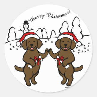 クリスマスチョコレートラブラドール漫画 ラウンドシール