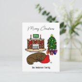 クリスマスチョコレートラブラドール眠る シーズンポストカード (スタンド正面)