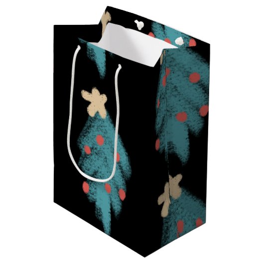 クリスマスチョークの木々 ミディアムペーパーバッグ (正面アングル)