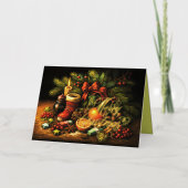 クリスマスチョークスケッチ静物詩 箔シーズンカード (正面)