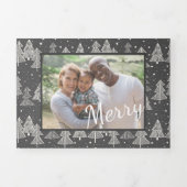 クリスマスチョークボード手描き松の木写真 三つ折りクリスマスカード (カバー)