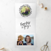 クリスマスチョークボード手描き松の木写真 三つ折りクリスマスカード (内部)