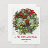 クリスマスチルドレンヴィンテージホリデーカード シーズンカード (正面/裏面)