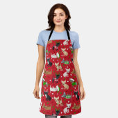 クリスマスチワフアオールコーツ エプロン (着用した状態)