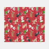 クリスマスチワフアオールコーツ フリースブランケット (正面(横))
