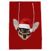 クリスマスチワフアドッグパーソナライズされた抱き枕 ミディアムペーパーバッグ (裏面)