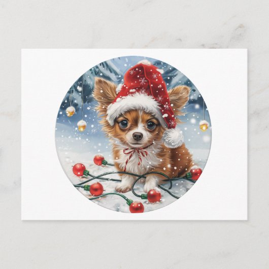 クリスマスチワホアサンタドッグ シーズンポストカード (正面)