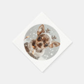 クリスマスチワホアトナディアドッグ スタンダードカクテルナプキン (角)