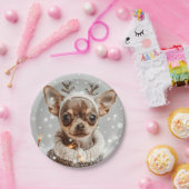 クリスマスチワホアトナディアドッグ ペーパープレート (パーティー)