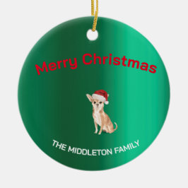 クリスマスチワホアドグリーメリーティング セラミックオーナメント