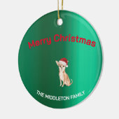 クリスマスチワホアドグリーメリーティング セラミックオーナメント (左)