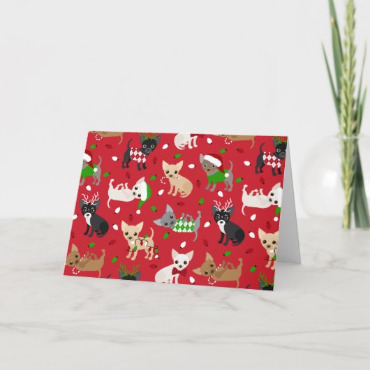 クリスマスチワワカード カード (正面)