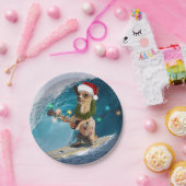 クリスマスチワワサーフィン ペーパープレート (パーティー)