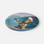 クリスマスチワワサーフィン ペーパープレート (アングル)