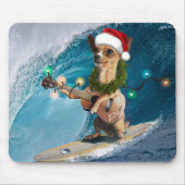 クリスマスチワワサーフィン マウスパッド (正面)