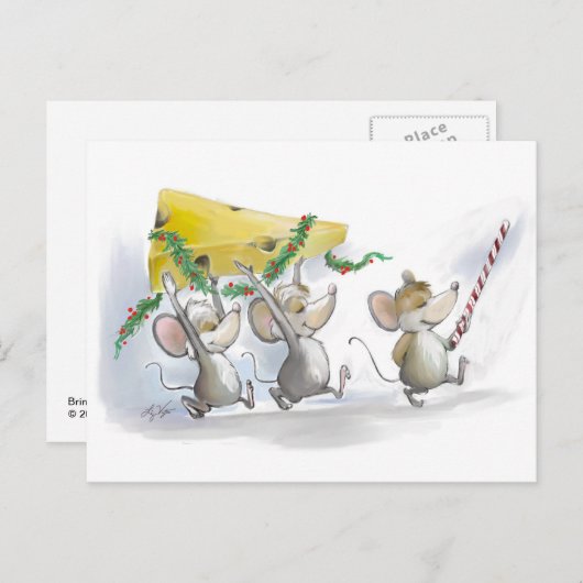 クリスマスチーズのはがきを持ち込む シーズンポストカード (正面/裏面)