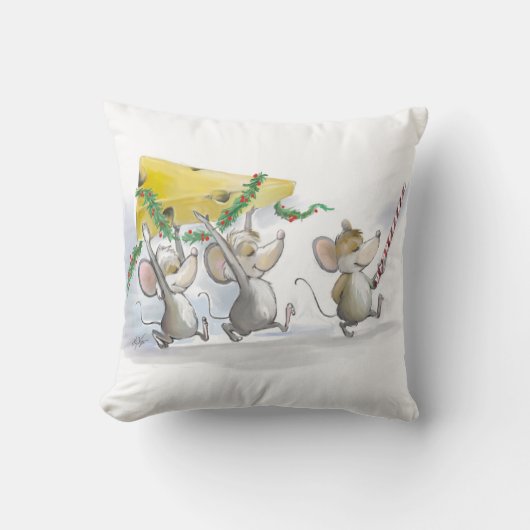 クリスマスチーズの枕を持ち込む クッション (正面)