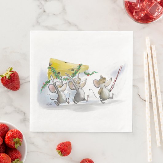 クリスマスチーズの紙ナプキンを持ち込む (インサイチュ)