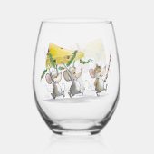 クリスマスチーズを持ち込む ステムなしワイングラス (裏面)