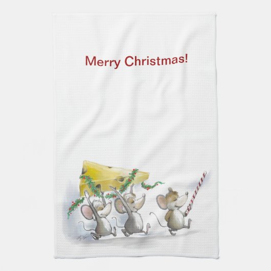 クリスマスチーズキッチンタオルを持ち込む キッチンタオル (縦)