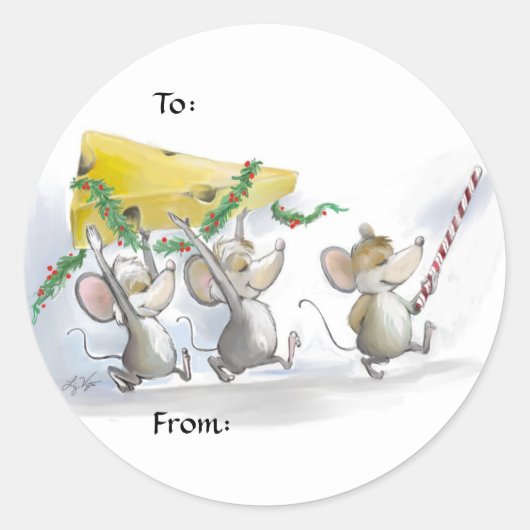 クリスマスチーズギフトのラベルシールを持ち込む ラウンドシール (正面)