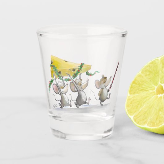 クリスマスチーズショットグラスを持ち込む ショットグラス (正面)