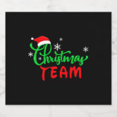 クリスマスチームおもしろいの家族マッチングギフト スパークリングワインラベル (シングルラベル)