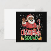 クリスマスチーム サンタ アフロマン 黒いアフリカ人であることを誇りに思う シーズンカード (正面/裏面)