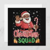 クリスマスチーム サンタ アフロマン 黒人アフリカ人 誇り シーズンカード (正面/裏面)
