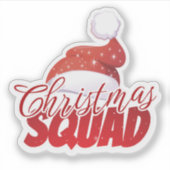 クリスマスチーム 赤いサンタ帽子のステッカー シール (正面)
