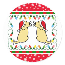 クリスマスツインイエローラブラドールサンタ