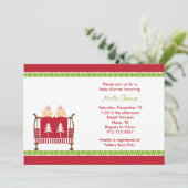 クリスマスツインベビーシャワー招待状 招待状 (スタンド正面)