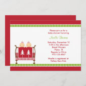 クリスマスツインベビーシャワー招待状 招待状 (正面/裏面)