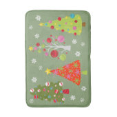 クリスマスツカラフルリーホリデーモダン バスマット (正面縦)