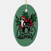 クリスマスツキシード猫 セラミックオーナメント (右)