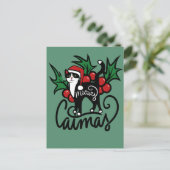 クリスマスツキシード猫 ポストカード (スタンド正面)