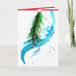 クリスマスツコンテンポラリーリーは季節の魂をとらえる カード