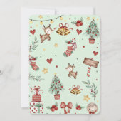 クリスマスツノの生えた鹿のパーティー 赤ちゃんビンゴゲーム カード (裏面)