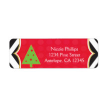 クリスマスツモダンリーキュートホリデー住所 シール