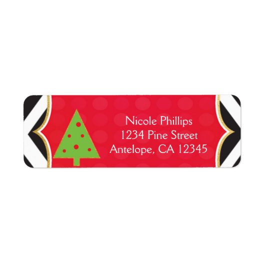 クリスマスツモダンリーキュートホリデー住所 シール (正面)