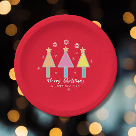 クリスマスツモダンリーポップ・アートのアートヴィンテージキュートカッコいい ペーパープレート