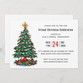 クリスマスツリモダンーバーチャルホリデーパーティー 招待状 (正面/裏面)