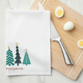 クリスマスツリーΚαλά Χριστούγενναキッチンタオル キッチンタオル (四つ折り)