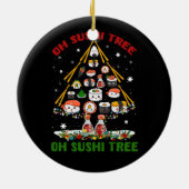 クリスマスツリーああ寿司クリスマスツリー食日本の品Ja セラミックオーナメント (裏面)