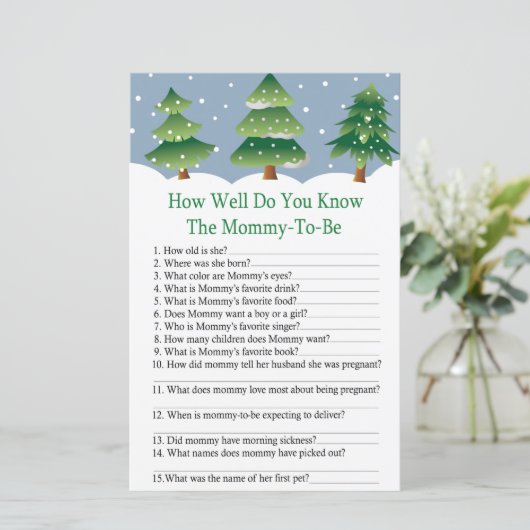 クリスマスツリーあなたがどれほど赤ちゃんシャワーを知っているか (スタンド正面)