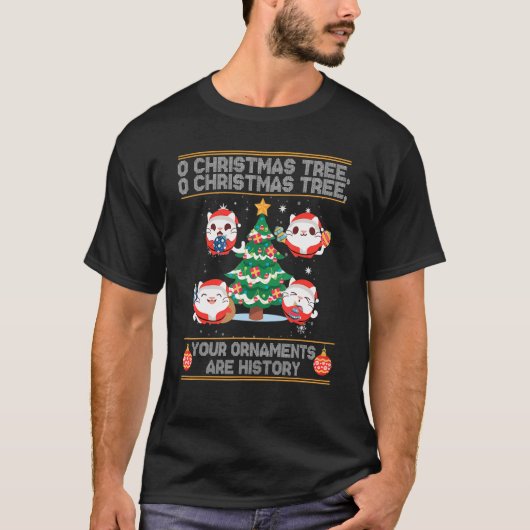 クリスマスツリーあなたのオーナメントは歴史である Tシャツ (正面)